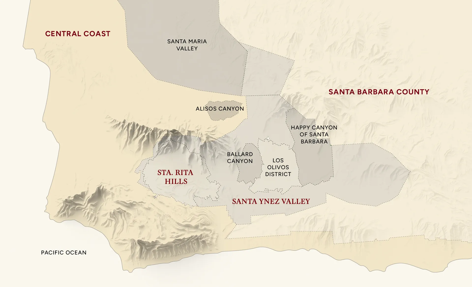 Map of Santa Barbara County and Central Coast